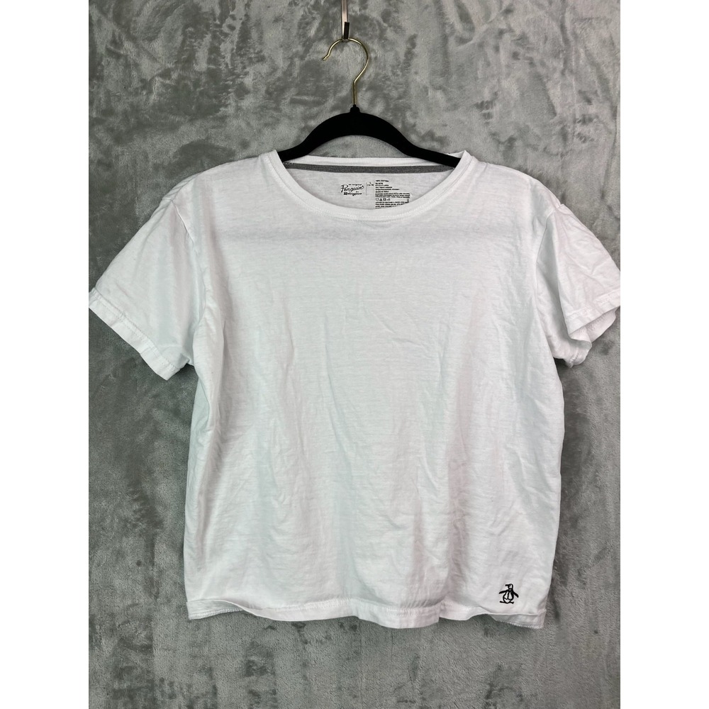 Penguin Boys White Undershirt‎ T-Shirt Large 14 16 Short Sleeve *Note